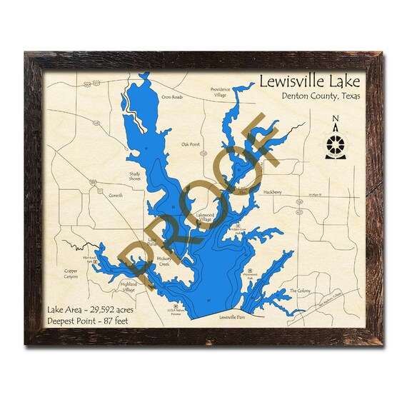 Lewisville Lake Texas 3d Wood Map Cabin Decor Lake House Etsy