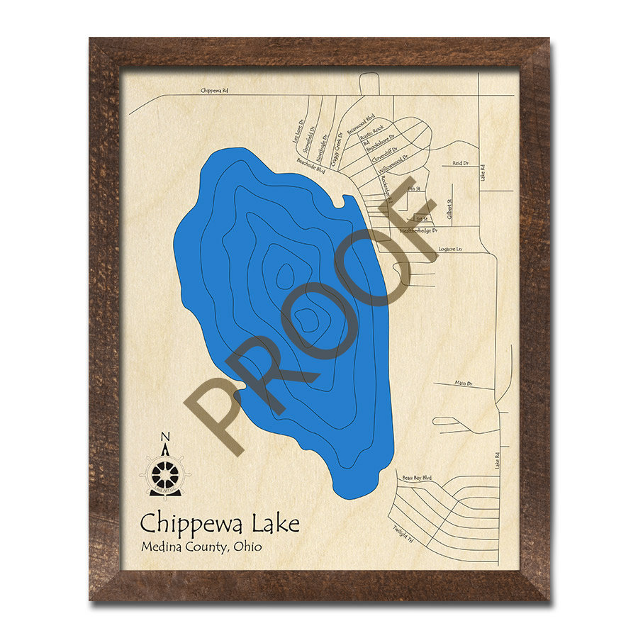 Chippewa Lake Ohio 3D Wood Map Custom Nautical Map Cabin Etsy