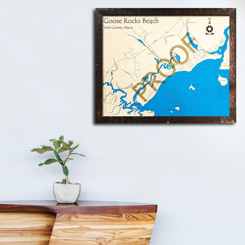 Goose Rocks Beach Maine 3D Wood Map Cabin Decor Beach | Etsy
