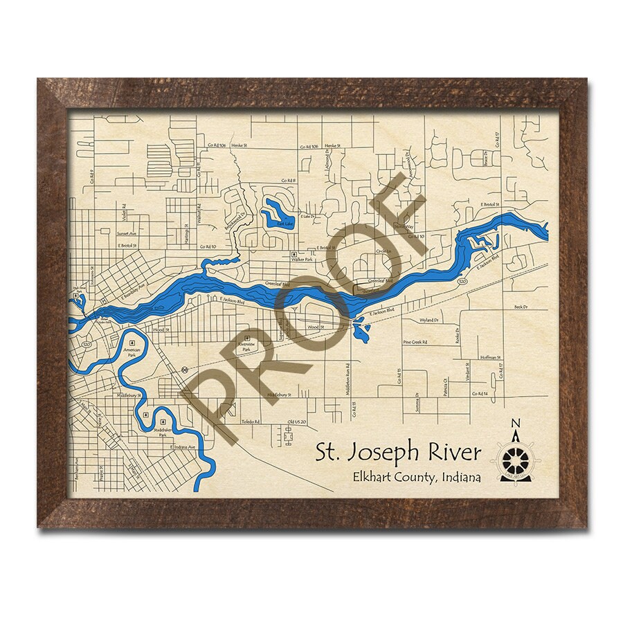 st-joseph-river-indiana-3d-wood-map-custom-nautical-map-etsy