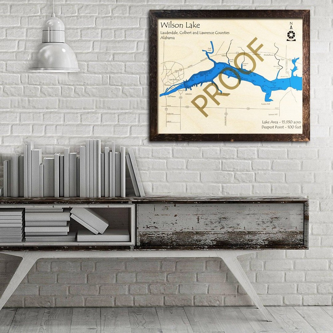 Wilson Lake Alabama 3D Wood Map Cabin Decor Lake House Etsy