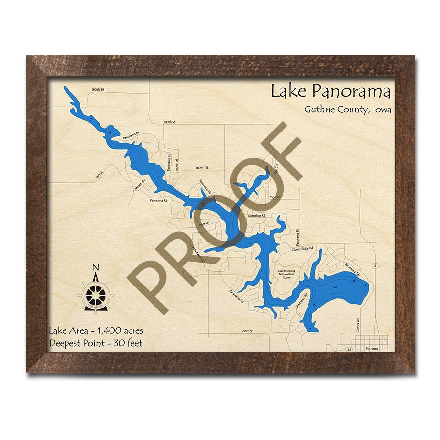 Lake Panorama Iowa 3D Wood Map Custom Nautical Map Cabin Etsy
