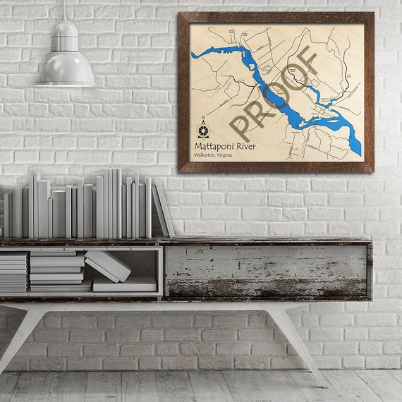 Mattaponi River VA 3D Wood Map Custom Nautical Chart Cabin Etsy