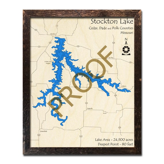Stockton Lake Missouri 3d Wood Map Cabin Decor Lake House Etsy