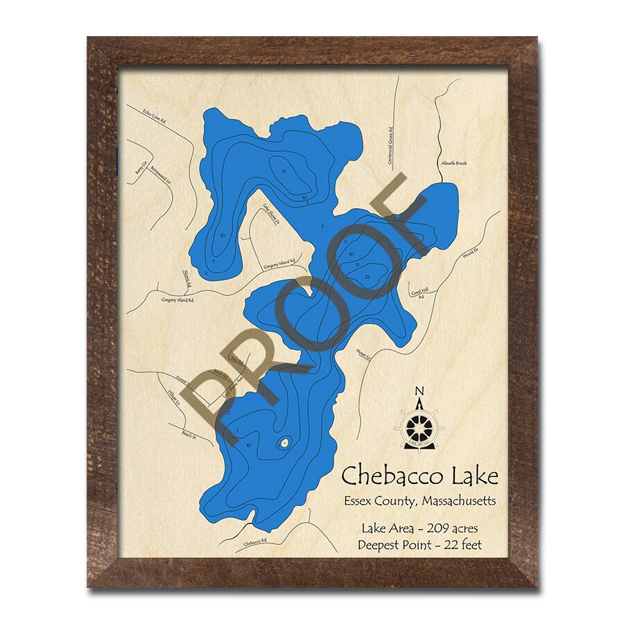 Chebacco Lake MA 3D Wood Map Custom Nautical Chart Unique Etsy Canada