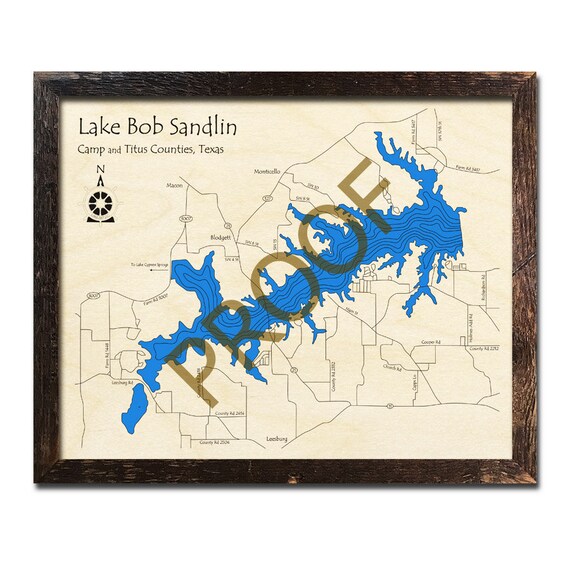 Lake Bob Sandlin Map Lake Bob Sandlin Texas 3D Wood Map Cabin Decor Lake House | Etsy Australia