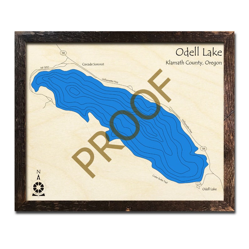 Odell Lake Oregon 3D Wood Map Cabin Decor Lake House Etsy