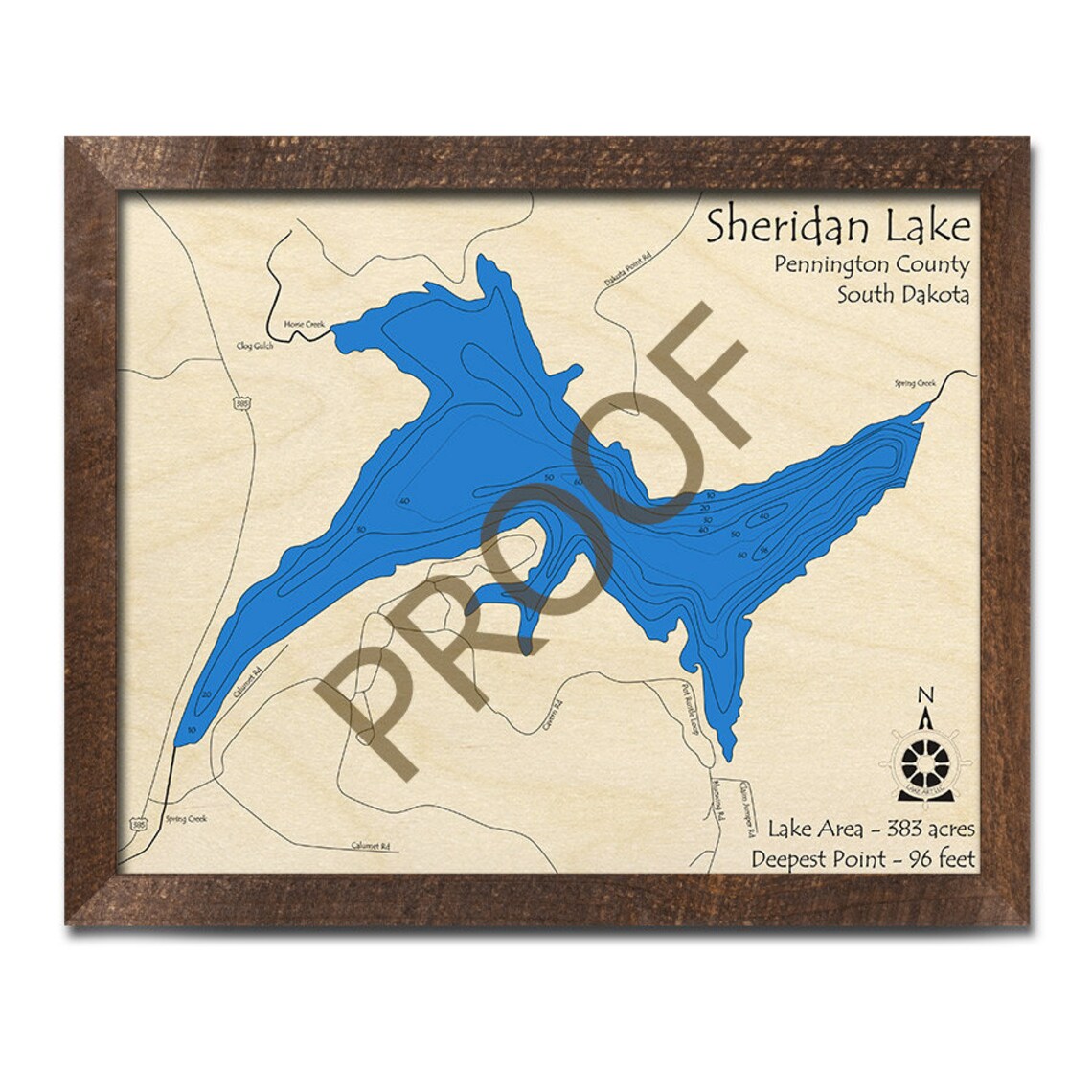 Sheridan Lake SD 3D Wood Map 3D Depth Map Cabin Decor Etsy