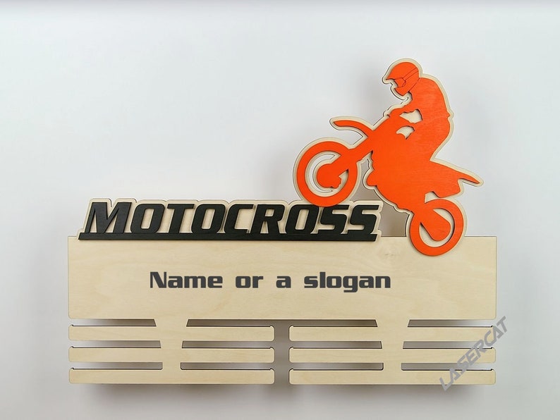 Medal hanger / holder / display for motocross image 1