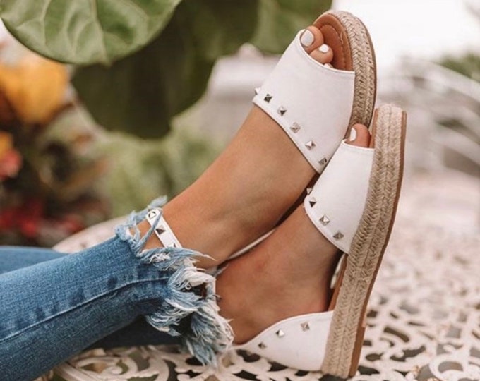 New Audrey White Espadrilles Free shipping