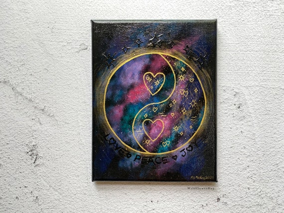 Yin und Yang Universelle Liebe Frieden und Freude Original Etsy.de