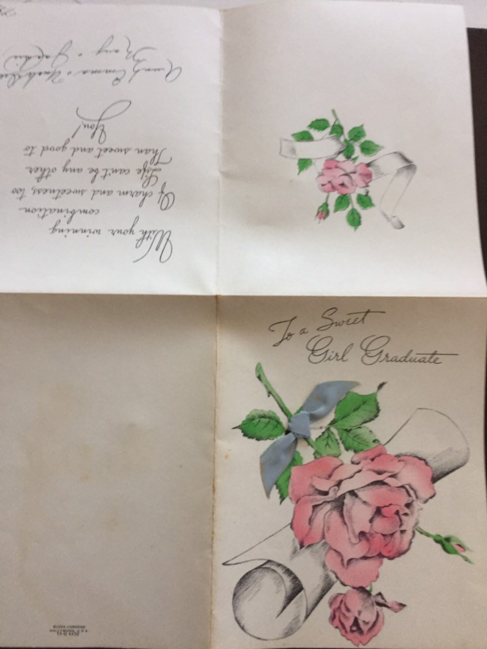 Used Vintage Buzza Cardozo Graduation Card From 1943 Roses & Etsy