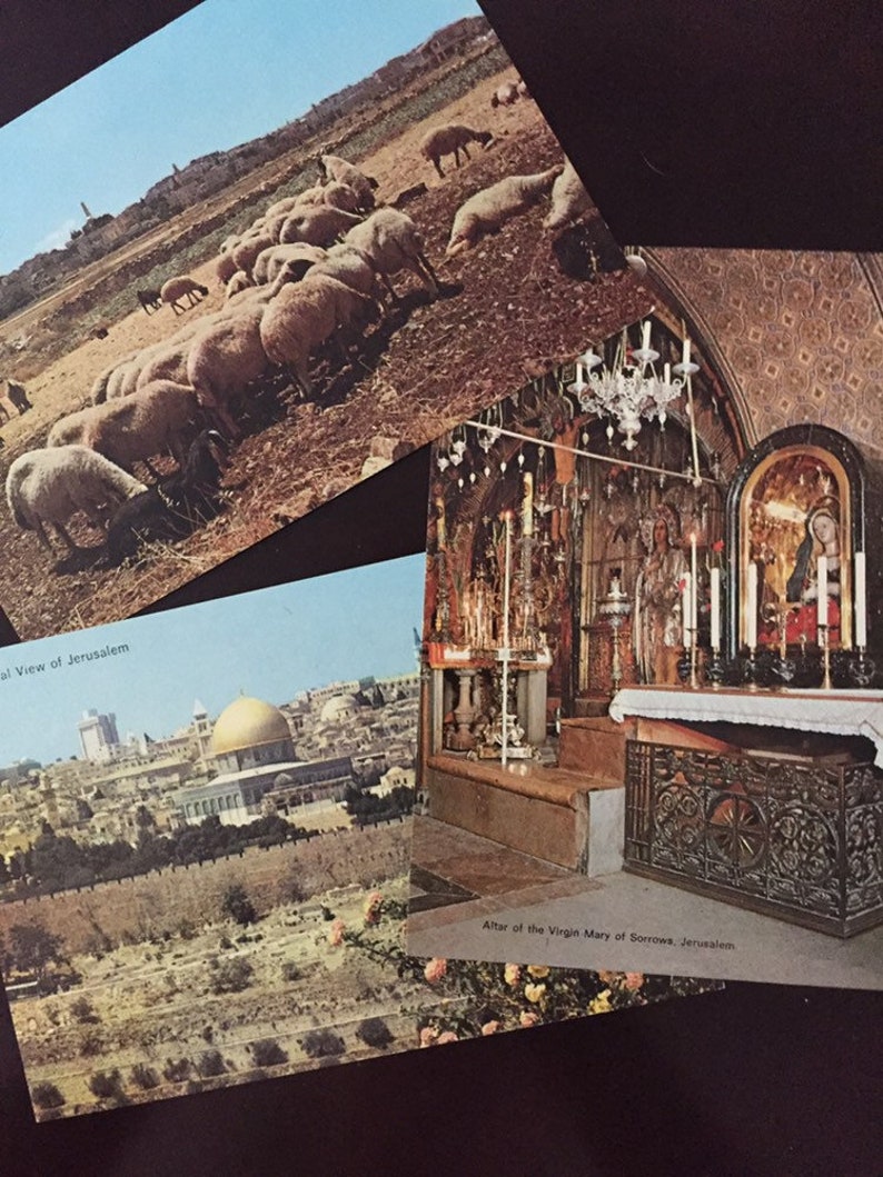 Travel Souvenir Postcards From Jerusalem Israel Amad Three Post Cards By I