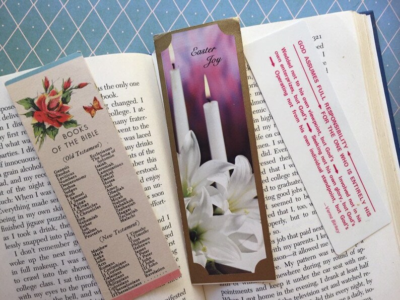 religious themed bookmarks three vintage page markers for
