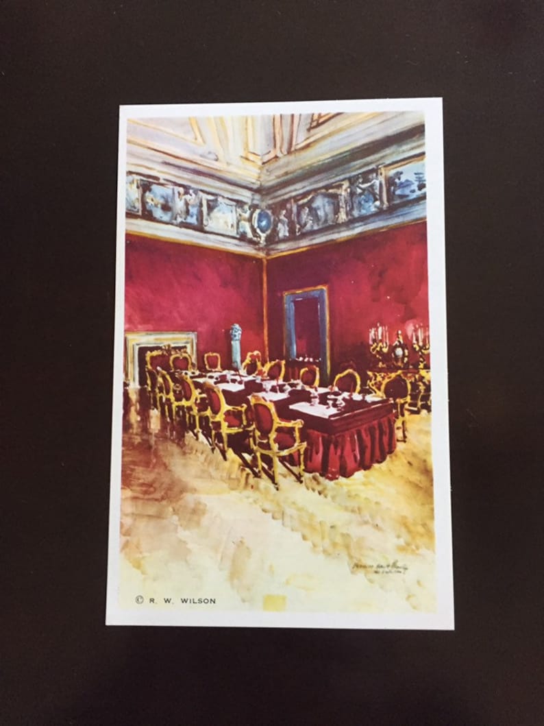Hall Of Congregations Vintage Mid-Century Unposted Postcard Vatican Memorail Series Originally Painted By Vernon Howe Bailey