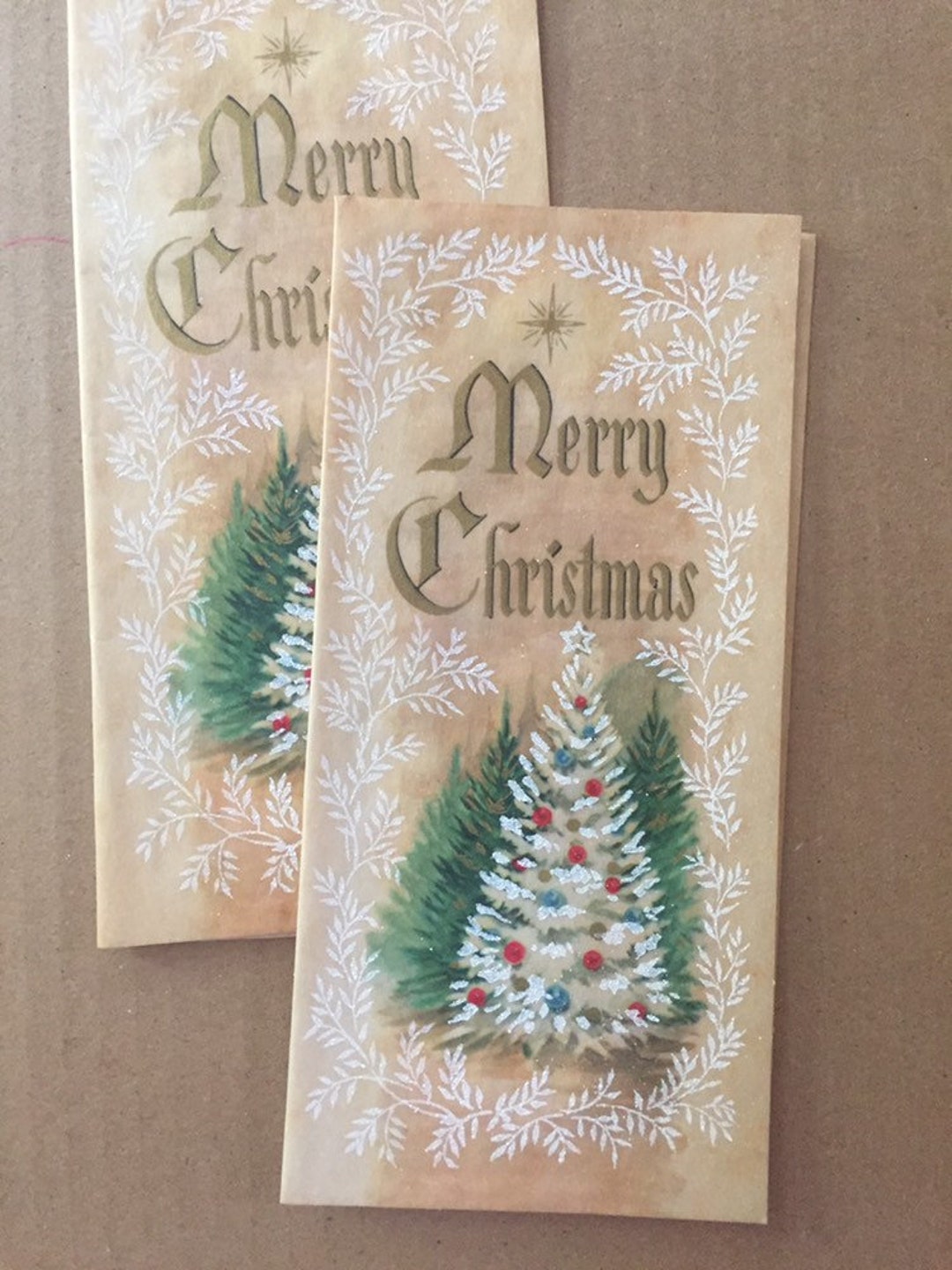 Vtg Christmas Card  THE STORY OF CHRISTMAS  Parchment Paper