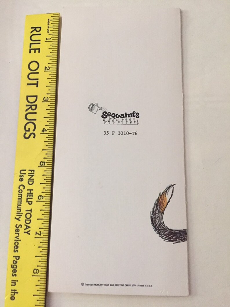 With Envelope Vintage Unused Miss You Card 1970s Fran Mar Seauaints Greeting Card