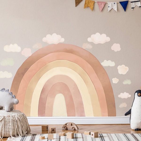 Rainbow Wall Decal / Boho Rainbow Decal / Rainbow Wall Sticker / Watercolor Decal / Rainbow Nursery Decor / Kids Decor / Nursery Decals