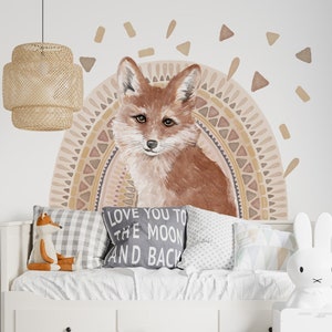 Fox Wall Decal / Boho Fox Decal / Huge Fox Wall Sticker / Nursery Decal