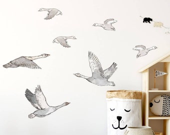 BOHO GEESE wall decal / kids decor / watercolor nursery wall decals / Goose Wall Stickers