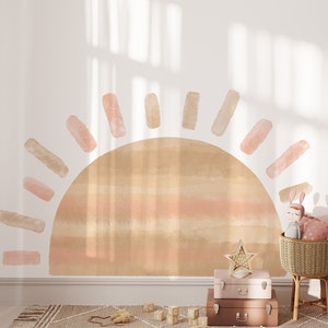 Watercolor Sun Wall Decal - Kids Nursery Decor