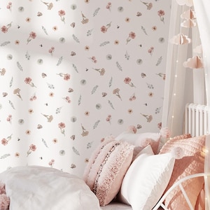 Mini Floral Wallpaper for Nursery - Elegant Nursery Mood Wallpaper