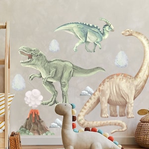 Dinosaur wall decal big set, Dinosaur wall stickers, Jurassic in boy room, Dinosaur stickers, Dinosaur wall art, Kids wall sticker