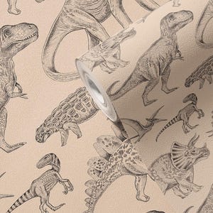 wallpaper for kids with dinosaurs, green wallpaper with dinos, wallpaper nursery decor, wallpaper with dinosaurs, dinosaurs on wallpaper, beautiful wallpaper in kids room, wall decor for kids room, kids room decoration, nursery decor wallpaper