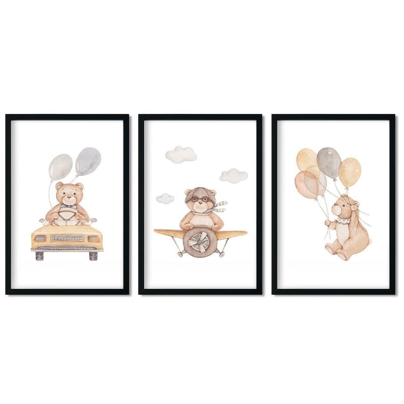 watercolor poster, poster for kids room, nursery decor, nursery poster, poster for nursery, kids room poster, kids room decor, kids room art, hand-painted poster, hand-painted illustration,  poster in boho style, bunny poster, poster with bear