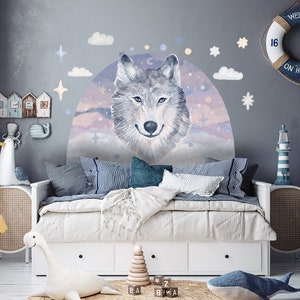 WOLF HUGE wall decal / nursery decor / animals wall decal / Wolf Wall Stickers