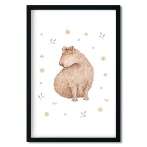 watercolor poster, poster for kids room, nursery decor, nursery poster, poster for nursery, kids room poster, capybaras, poster capybara, poster with capybara, hand-painted poster, hand-painted illustration, boho posters, poster in boho style