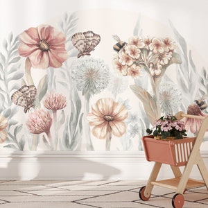 Flower Wall Decal / Oversized Flower Sticker / boho flower wall sticker / watercolor flower wall decal / Watercolor Flower Wall Sticker