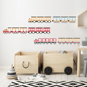 Train Wall Sticker, Large Red Train Wall Decal, boys nursery, Train Wall Art, Fabric Wall Decal, Train Theme, Pell and stick decals