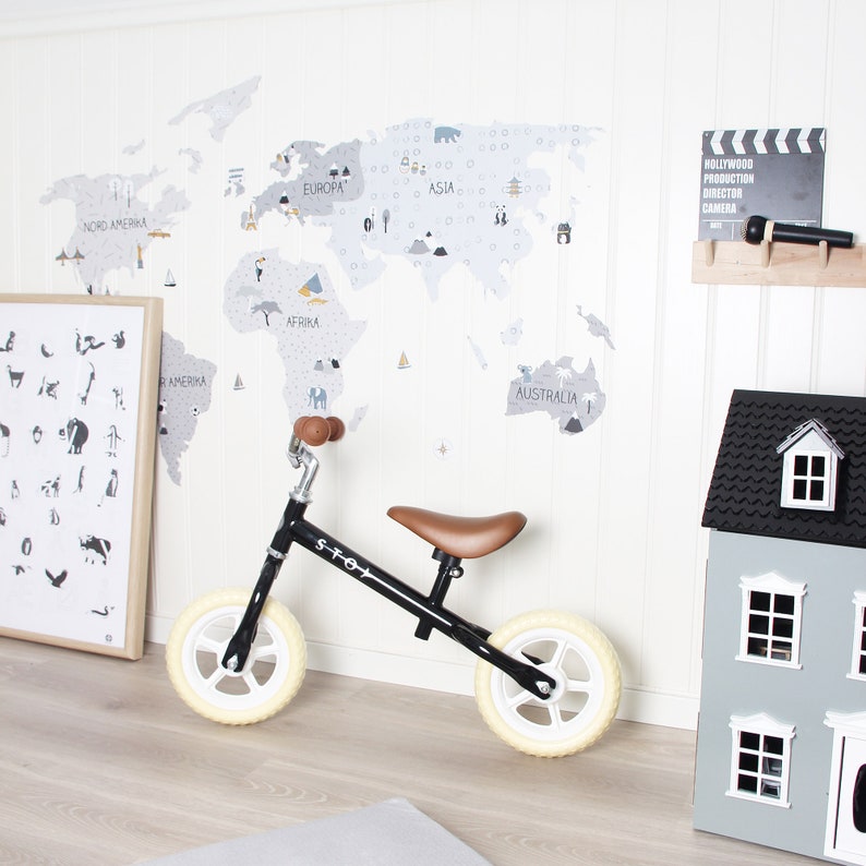 WORLD MAP Wall Decal for Kids / Nursery Decor / Wall Art Kids Etsy