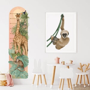 Safari Dschungel Wandsticker Bordüre mit kleinem Tierhaaranhänger