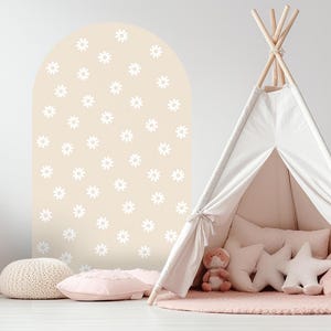 Latte Arch with Daisies Wall Decal – Wall Sticker for Kids Room – 3 Sizes