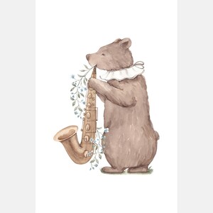watercolor poster, poster for kids room, nursery decor, nursery poster, poster for nursery, kids room poster, kids room decor, kids room art, hand-painted poster, hand-painted illustration,  poster in boho style, bunny poster, poster with bear