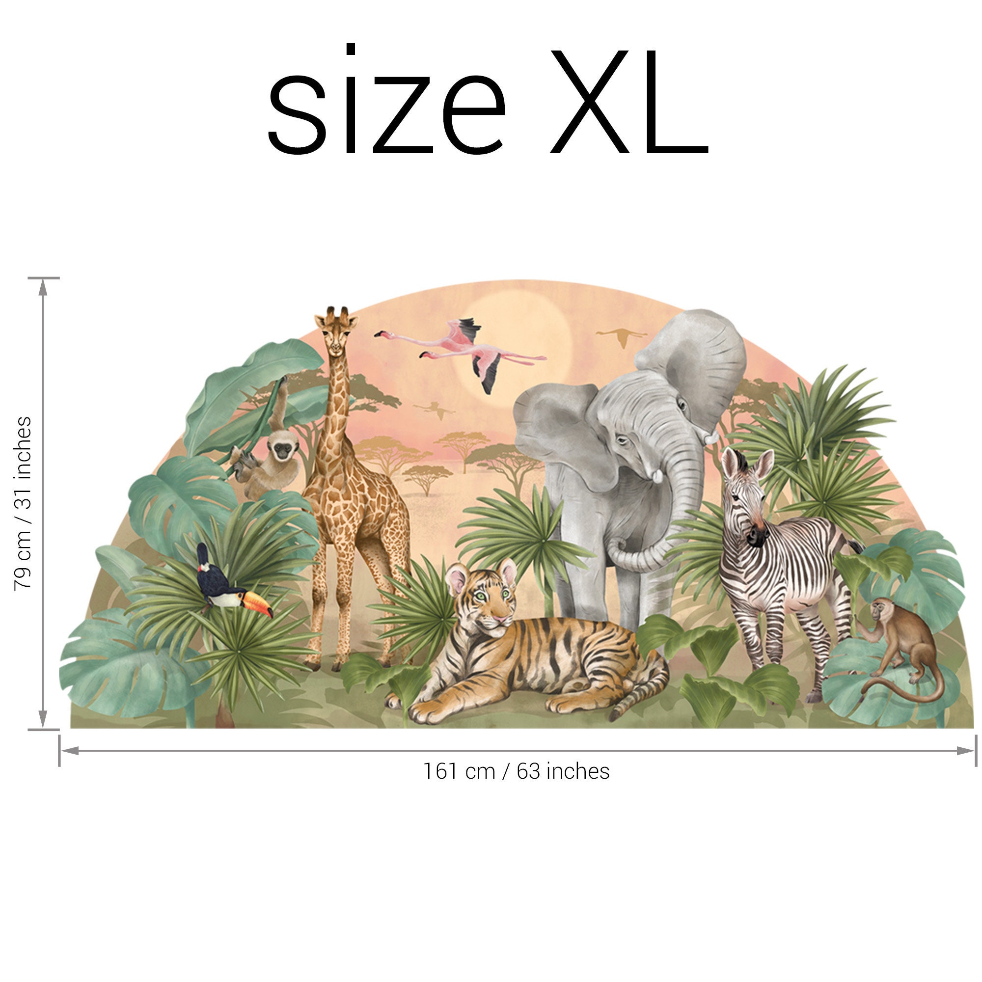 Oversized Safari Wall Sticker - Jungle Nursery Decor - Etsy
