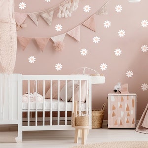 Daisy Wall Decals - Boho Nursery Decor - White Flower Stickers - Floral ...