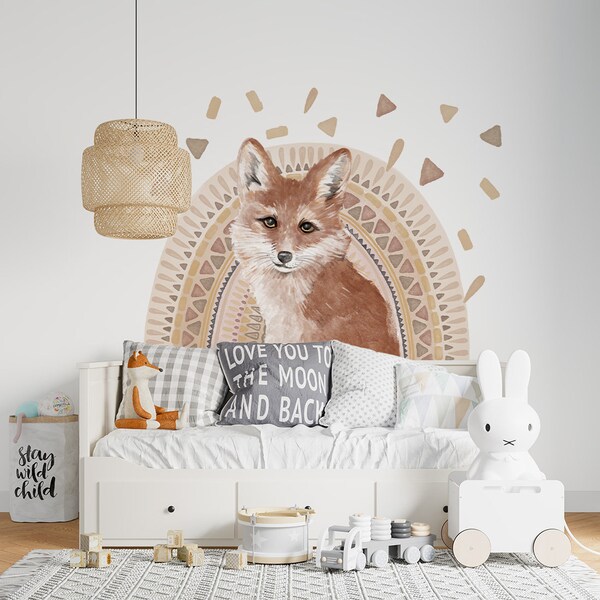 Fox Wall Decal Etsy