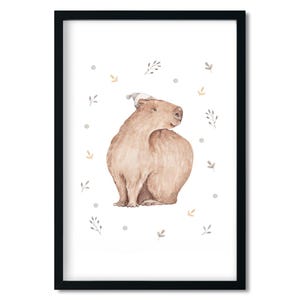 watercolor poster, poster for kids room, nursery decor, nursery poster, poster for nursery, kids room poster, capybaras, poster capybara, poster with capybara, hand-painted poster, hand-painted illustration, boho posters, poster in boho style