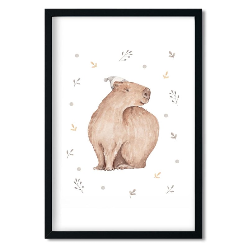 watercolor poster, poster for kids room, nursery decor, nursery poster, poster for nursery, kids room poster, capybaras, poster capybara, poster with capybara, hand-painted poster, hand-painted illustration, boho posters, poster in boho style