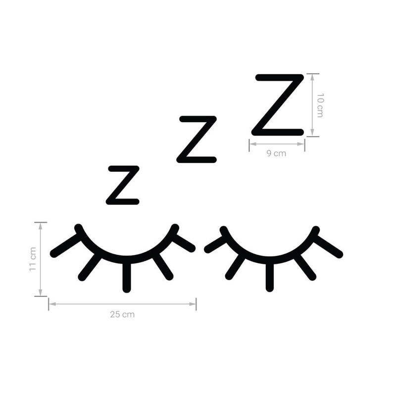 Sleepy Eyes Wall Sticker Eyelash Wall Decal Lashes Vinyl Etsy