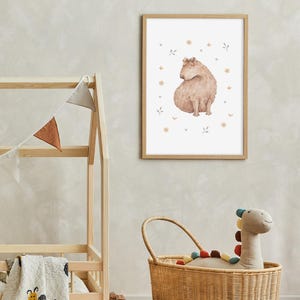 watercolor poster, poster for kids room, nursery decor, nursery poster, poster for nursery, kids room poster, capybaras, poster capybara, poster with capybara, hand-painted poster, hand-painted illustration, boho posters, poster in boho style