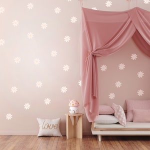 Daisies Wall Decals for Kids&#39; Room / Daisy Wall Sticker in Boho Style / Flowers Wall Decals