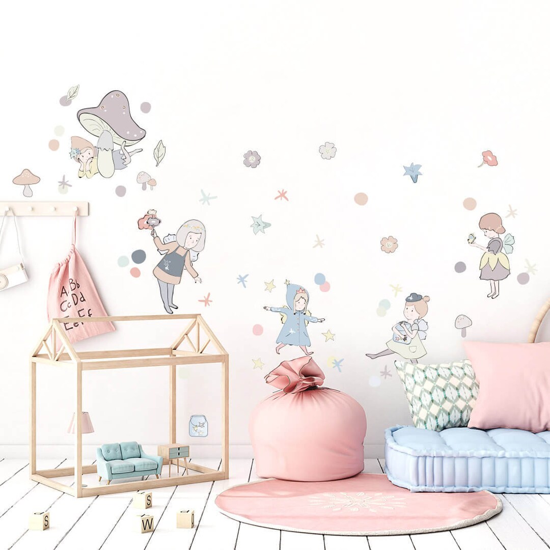 Wall Decor FAIRY Set Pastel, Kids Room Wall Art, Garden Fairy, Nursery ...
