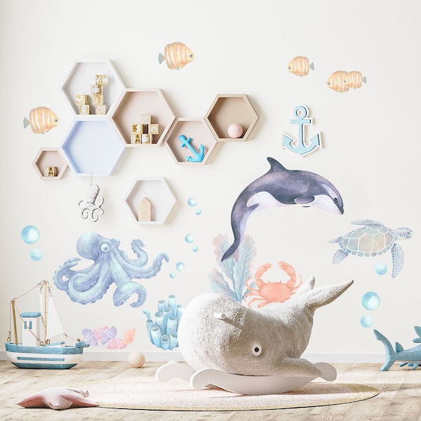 Ocean Theme Wall Decal Etsy