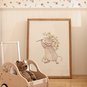 watercolor poster, poster for kids room, nursery decor, nursery poster, poster for nursery, kids room poster, kids room decor, kids room art, hand-painted poster, hand-painted illustration,  poster in boho style, bunny poster, poster with bear