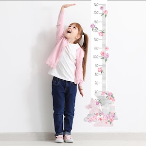 Messlatte für Kinder, Messlatte für Kinder, Messlatte für Mädchen, kleine Kinder Tapete, Messlatte für Kinder, rosa und rosa