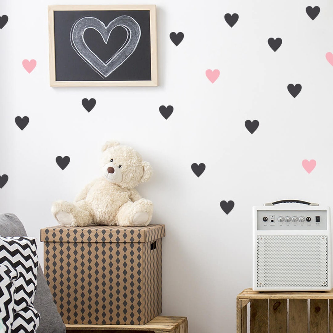 Heart Wall Sticker, Heart Wall Decal, Vinyl Decal, Girls Wall Decals ...